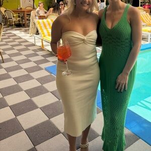 Knitted Dresses Twisted Front Bodycon Dress with Back Slit